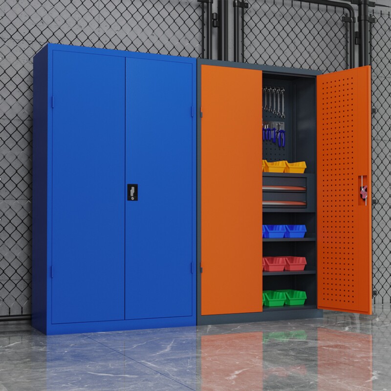 Heavy tool cabinet workshop with double door parts storage cabinet tin cabinet mobile drawer type tool cart thickening