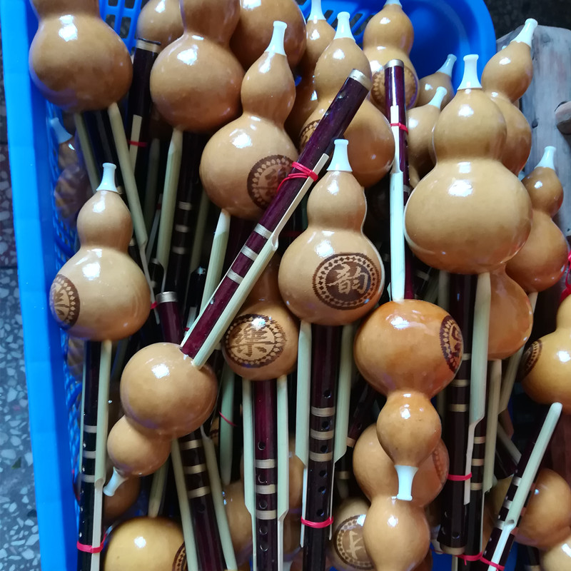 Dụng cụ gió dân tộc, tự nhiên, bầu thật, đồ chơi bằng tre, dưa chuột đơn âm, tốt để thổi hàng sáo mèo