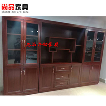 High-end office filing cabinet combination book cabinet wooden wood veneer file cabinet storage shelf bookshelf