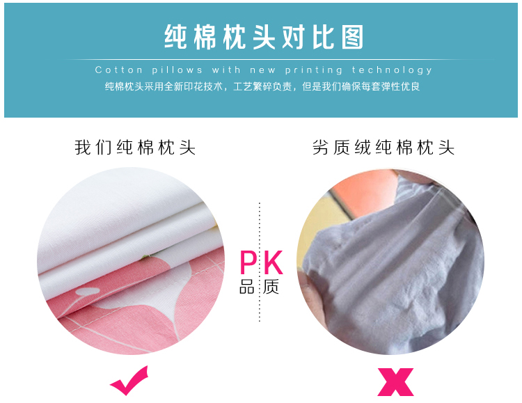 Vỏ gối cotton cặp cotton 100% 40x60 trẻ em 30x50 lõi gối nhỏ bộ 48 * 74cm người lớn gối kymdan