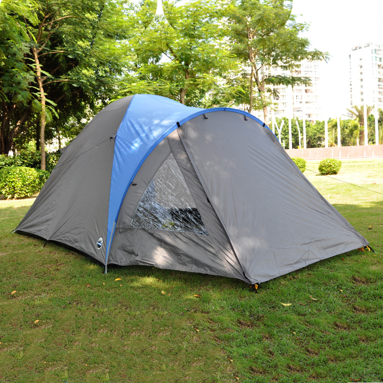 One room, one hall, rainstorm-proof 3-4 people double-layer tent, outdoor camping couple tent, multi-person tent