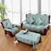 Sofa gỗ đệm mùa đông xốp dày chống trượt đáy gỗ đỏ với tựa lưng liên kết Trung Quốc mùa xuân và mùa thu bọc