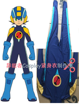 Custom Lycra Patchwork Rockman exe Hero One-piece tights Zentai Cosplay clothing