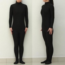 One-piece Shard black Lycra jumpsuit Cosplay half pack stage tights thin stretch Zentai
