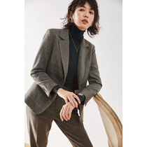 sandro sfpro autumn British casual thin plaid radish cone-shaped small feet suit pants suit jacket female