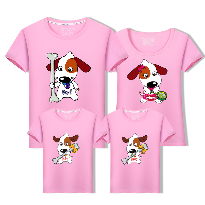 Năm con chó Gói gia đình Mùa hè 2018 Gói gia đình mới bộ pijama cho nhà 4 người