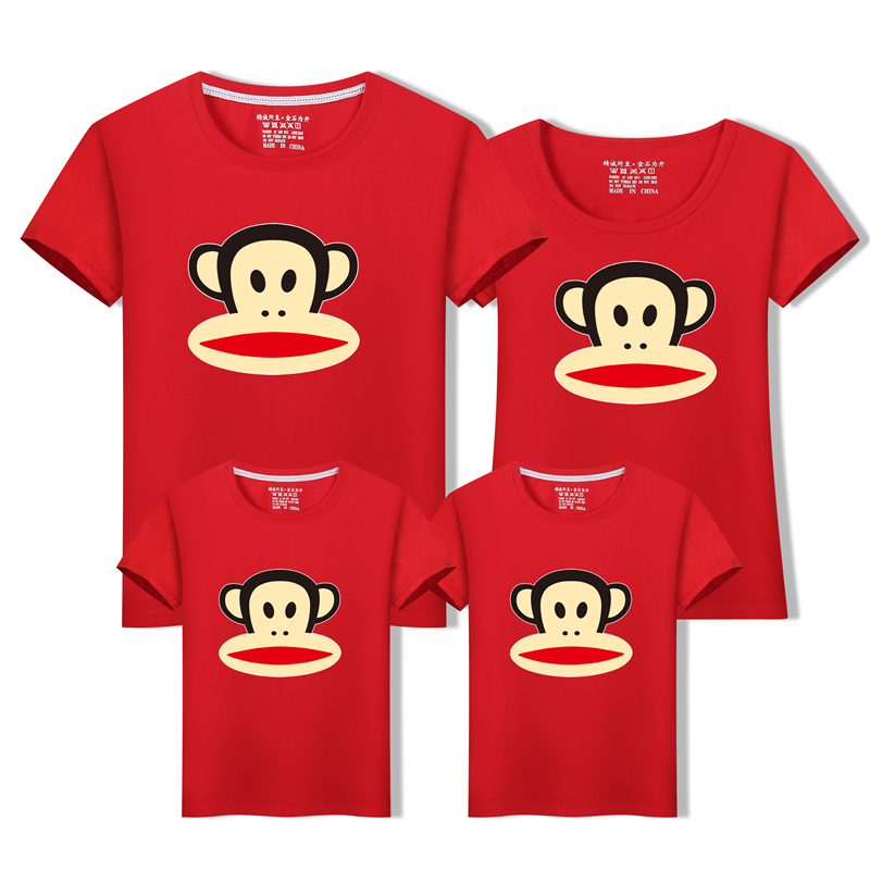 Đầm bố mẹ mùa hè 2018 gia đình hè ba ba cotton ngắn tay áo thun mẹ phụ nữ mẹ và con nửa tay áo thủy triều quần áo trẻ em cao cấp