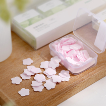 Mini Petal Soap Sheet Disposable Carry-on Portable Children Students Handwashing Scribe Boxes of Soap Films
