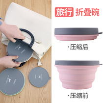 Travel silicone Silicone Foldable Bowl Portable Travel Telescopic Bubble Noodle Bowl With Cover Children Out Outdoor Picnic Lunch Box