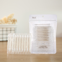 Travel Portable Independent Packaging Cotton Sign Out Plastic Prong Cotton Stick Double Head Shackles Cotton Makeup Hygienic Sterile Stick