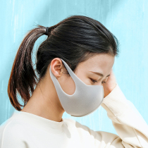 Sponge mask 3d solid black male tide section breathable summer thin mesh red female anti-dust dust washable mouth and nose cover