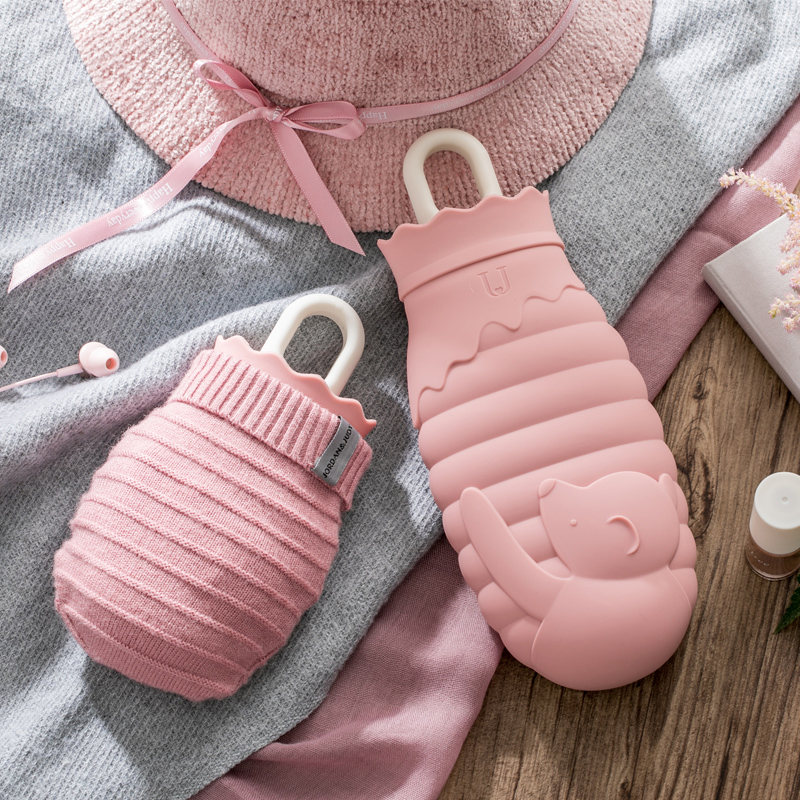 Microwave silica gel hot water bag with small number warmer hand bao Han version cute woman mini douche water injection type warm water bag