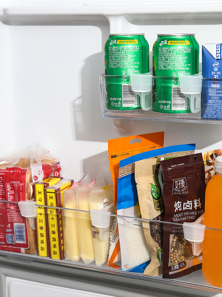 Japan refrigerator door shelf divider Side door Beverage seasoning storage grid plate side shelf finishing artifact