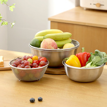 304 stainless steel asphalt basket household kitchen rice basin wash fruit artifact basket double layer wash basket