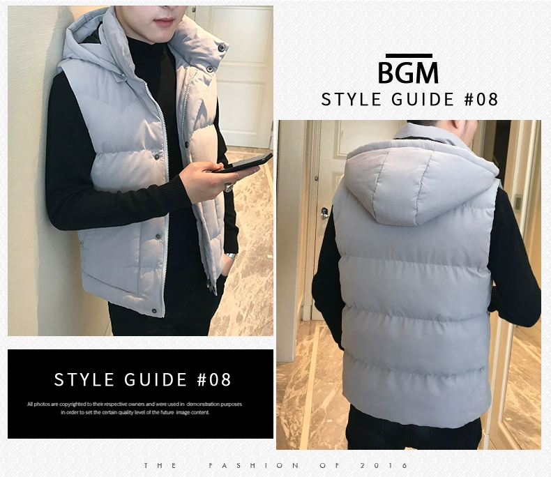 Vest nam phiên bản hàn quốc mùa thu đông 2018 mới vest vest ấm áp không tay nam xuống áo khoác cotton các kiểu áo ghi lê nam