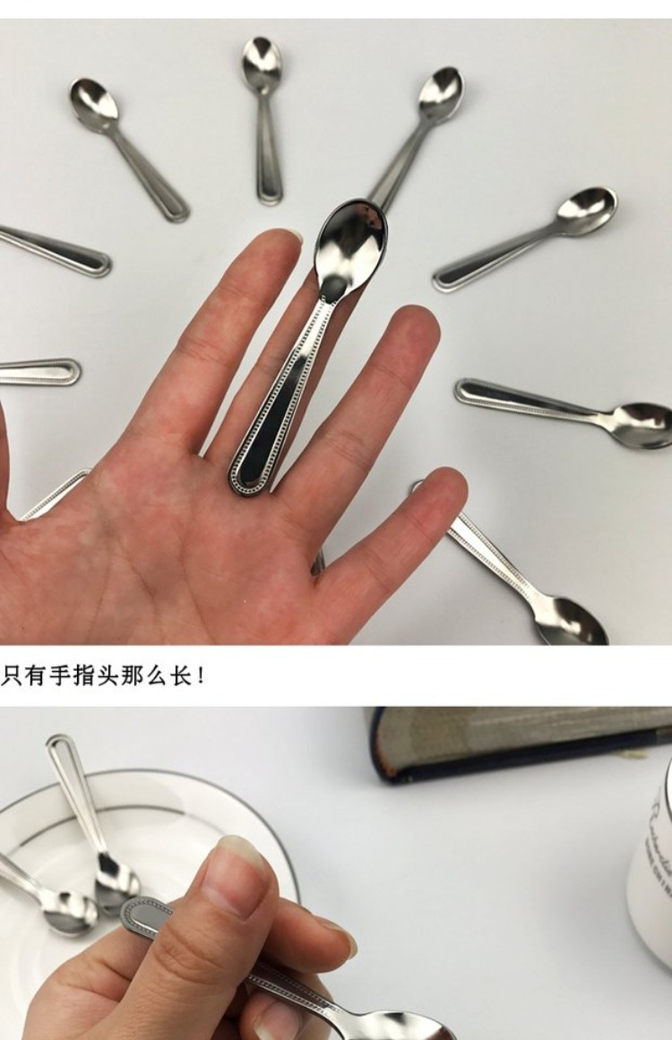 Thêm muỗng nhỏ nước sốt nhỏ bằng thép không gỉ 304 cà phê thìa khuấy thìa pudding thìa gia vị dễ thương gram muỗng bột - Cà phê bình pha cà phê kiểu pháp