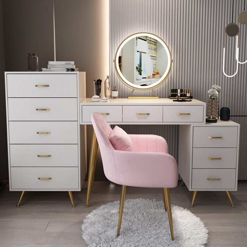 Nordic light luxury dressing table net red ins wind dressing table dressing table large bedroom modern minimalist storage cabinet one