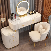 Dresser Glass Light Extravagant Advanced Sensory Bedroom Modern Minimalist Rock Plate Make-up Table Small Family Type Containing Cabinet Integrated Table