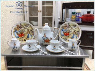 Bjd 4 points/mk 4 points/3 points german brand miniature peter rabbit ceramic tea set mini kitchen