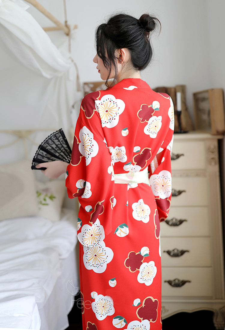 浴衣日式和服睡衣女印花睡裙日系長款睡袍開衫羽織外套日本浴衣浴袍薄 Yahoo奇摩拍賣