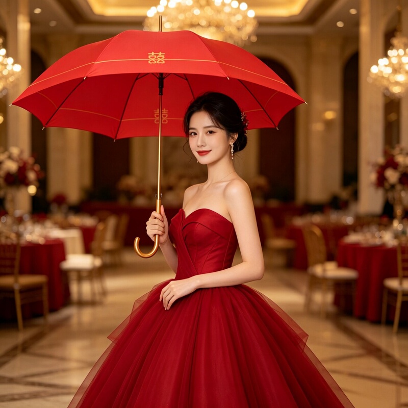Red Umbrella for Wedding, Bride's Umbrella, Red Wedding Umbrella, Chinese Style Traditional Wedding Umbrella, Bride's Wedding Umbrella, Bride's Rain Umbrella