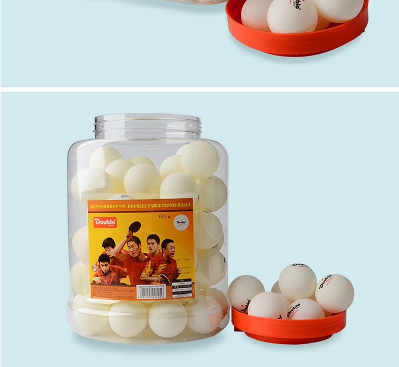 Hạnh phúc gấp đôi Bóng bàn Dobble Một sao Vật liệu mới 40+ Bóng nhựa liền mạch 60 Gói Hai sao 40MM với đường may bán bàn bóng bàn