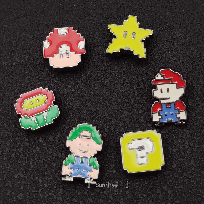Super Mario Metal Shoe Charms Compatible with Crocs Shoe Accessories Jibbitz