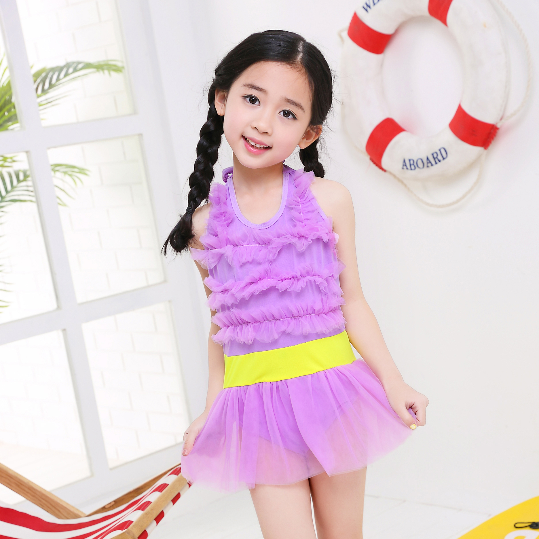 Áo tắm cho trẻ em Peggy Váy Hàn Quốc cho bé gái Áo tắm cho bé gái Cô bé Big Boy Áo tắm một mảnh - Bộ đồ bơi của Kid đồ nàng tiên cá cho be gái
