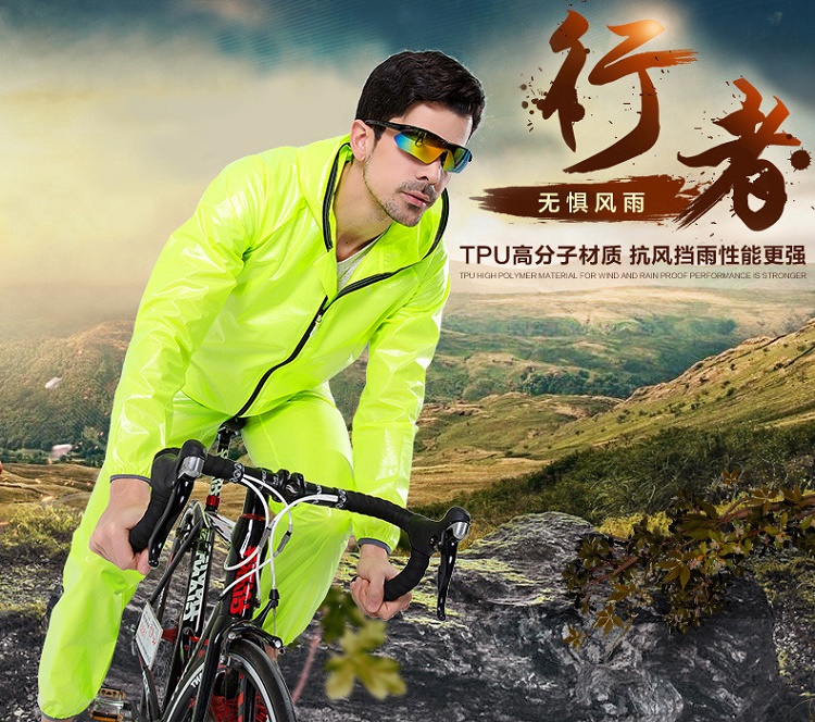 Xe đạp leo núi cưỡi áo gió thể thao xe đạp ngoài trời chia áo mưa mưa quần phù hợp với du lịch đi bộ đường dài windproof không thấm nước áo mưa đi xe đạp