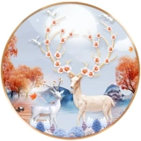 Циркулярный сшитый стежок оленей оленей оленей 2020 г.