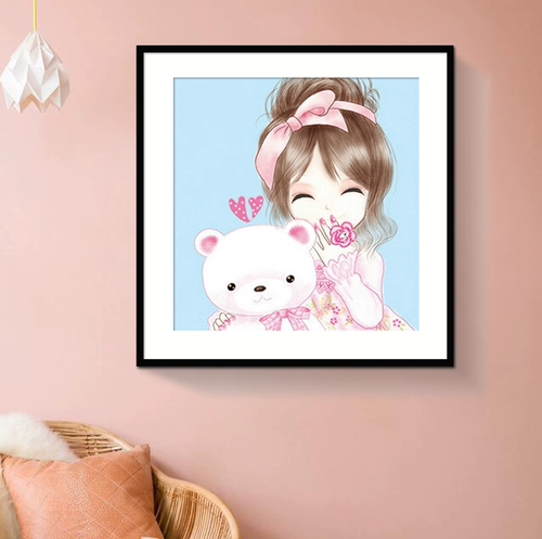 2019 Diamond Painting New Diamond Cartoon Cartoon's Simple Simple Simple Sleasry Point Drilling Cross Insk Beauty Diamond Embroidery