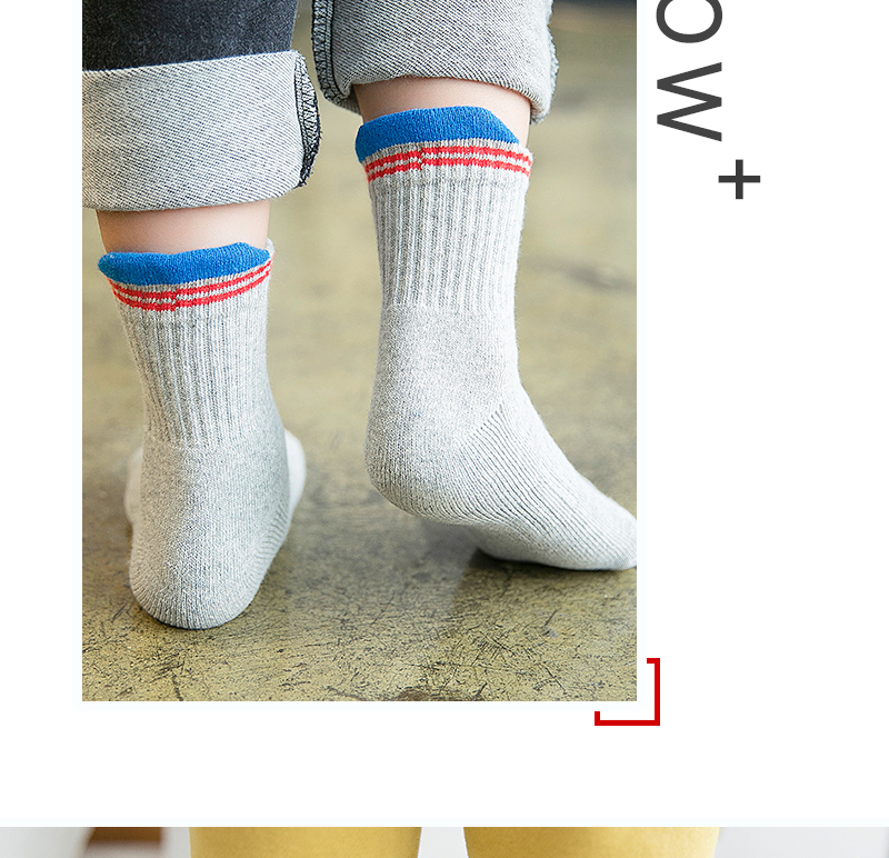Vớ trẻ em cotton mùa đông dày tất ấm trong cậu bé lớn màu rắn ống vớ bé terry vớ tất lười bé gái