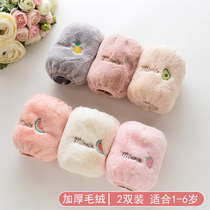 Winter childrens plush sleeves thickened Girls cute fruit sleeves baby baby children anti-fouling sleeves baby warm