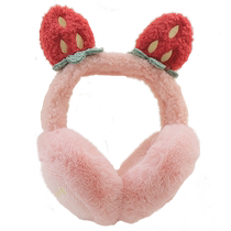 Winter childrens earmuffs sweet three-dimensional strawberry girls warm earmuffs for middle-aged and older students plush princess earbags
