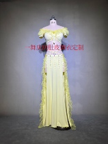 One Dance Keio Belly Dance Performance Out of the Original Design New Milk Yellow Boutique Suits W100