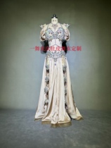 The original design of the original design of the belly dance dress 2024 new luxury Champagne color high definition show suit Y191