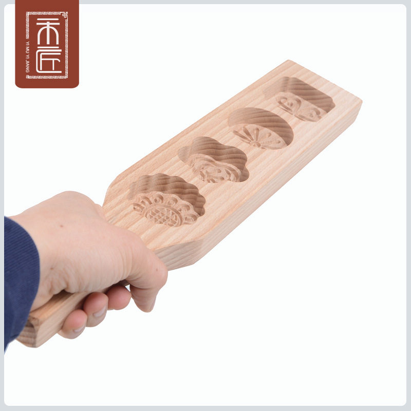 Baking tools for the production of green bean pastry ice skins by mooncake molds wood pastry molds