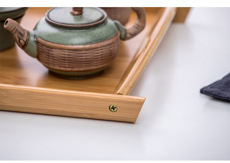 Khay tre tự nhiên trái cây tấm gỗ rắn tấm trái cây khô nhà họp ly cốc lưu trữ khay hình chữ nhật khay trà khay gỗ