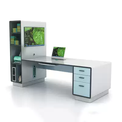 Multifunctional desk Company School hospital outpatient desk with high cabinet bookcase computer desk desk desk