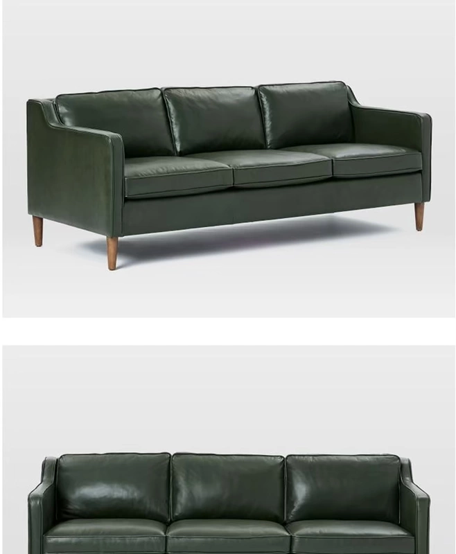 Sofa da phong cách Bắc Âu kiểu dáng đẹp tối giản nhỏ phòng khách sofa cafe Nhà hàng phương Tây đôi sofa ba chỗ - Ghế sô pha