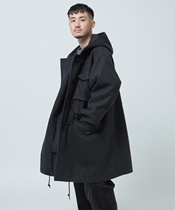 Three Earth in Japan 21AW BEAMS M65 tooling wind hooded trench coat cotton coat horn buckle coat
