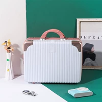 Розовая белая ретро -алюминиевая сумка без замка без замка