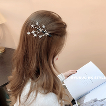 Hair clip on both sides side hair diamond bangs ear side broken hair side hair 拤 hair accessories summer fairy net red side clip