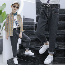 12 female children jeans 7 spring and autumn 2020 new long pants Korean version 15 year old girl father pants loose 8