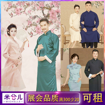 8793 new movie houses for pregnant women lovers of retro-work stroke qipao mandarin vest couple writing real photo clothes for hire