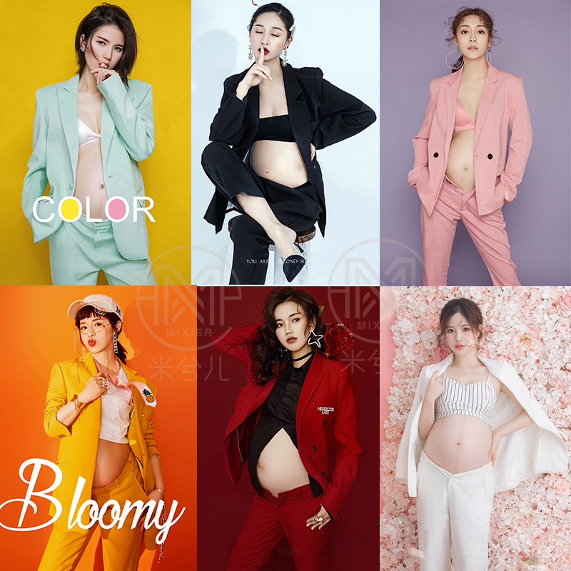 8866 photo studio pregnant women take photos personality fashion photo belly photos Mommy suit suit pregnant women take pictures of clothing rental