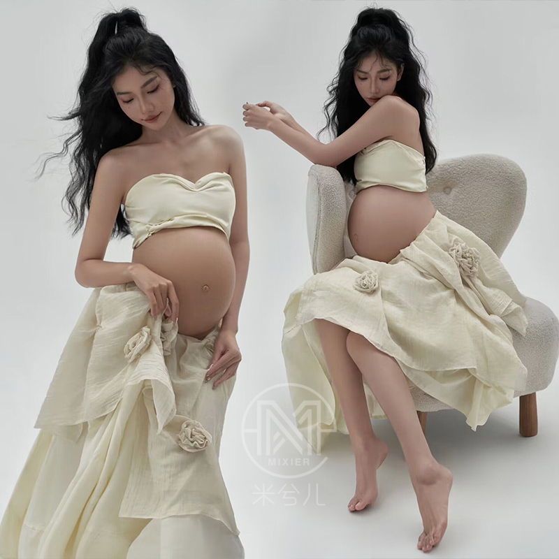 2350 new shadow building pregnant woman photogramme photography Write a real clothing Sexy Fairy flowers half-body long dress out of lease-Taobao