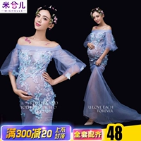 2018 ảnh mới studio phụ nữ mang thai ảnh quần áo thêu organza váy đẹp làm đẹp cho thuê quần áo ảnh mẫu áo bầu công sở