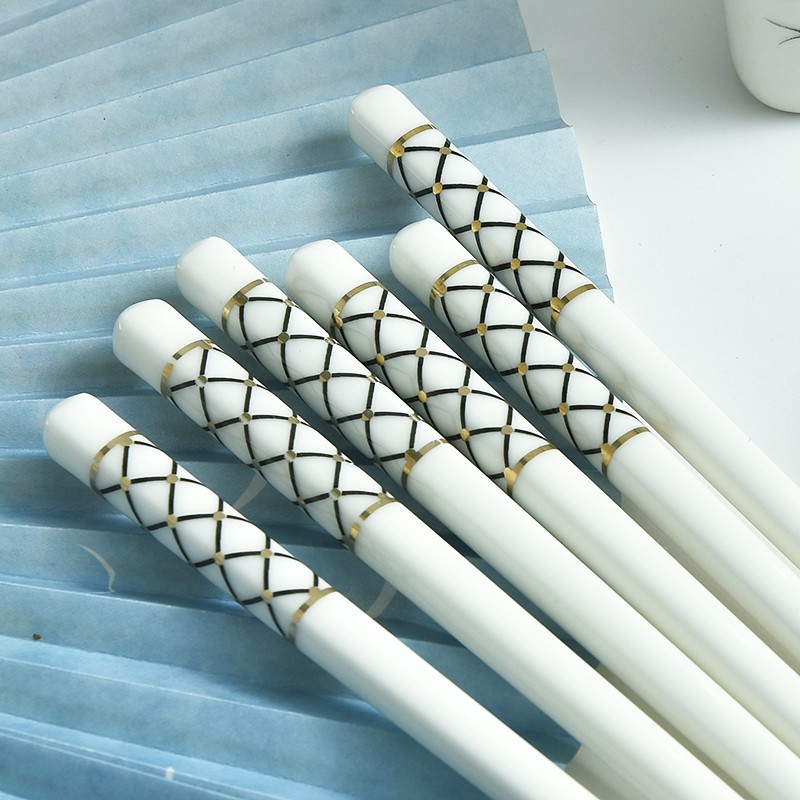 Day Style Luxury LUXURIOUS ANTIBACTERIAL BONE CHINA PORCELAIN CHOPSTICKS HOME ANTI-SLIP AND RESISTANT HIGH TEMPERATURE RESISTANT WHITE CERAMIC QUICK SON 10 DOUBLE FIT