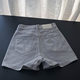 2024 Summer Slim-Fit and High-Quality High-Waisted Slimming Ash Gray Denim Shorts with Wide Legs That Are a Hit on the Streets